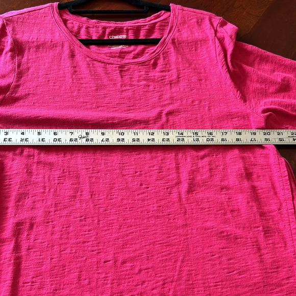 Chico's The Ultimate Tee Pink 3/4 Sleeve Top Women's XL Size 3 - Picture 9 of 9
